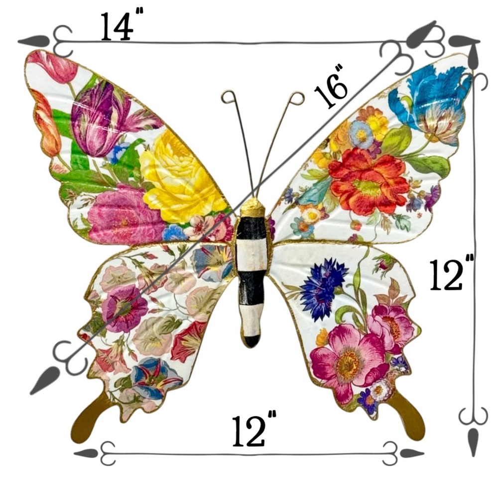 Hand Crafted Flower Market Butterfly wall decor - Picture 6 of 8